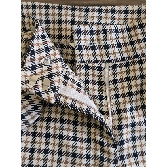 H&M Houndstooth Wide Leg Paperbag Pants Womens Size 10 Belted Crop Trendy - Picture 8 of 12